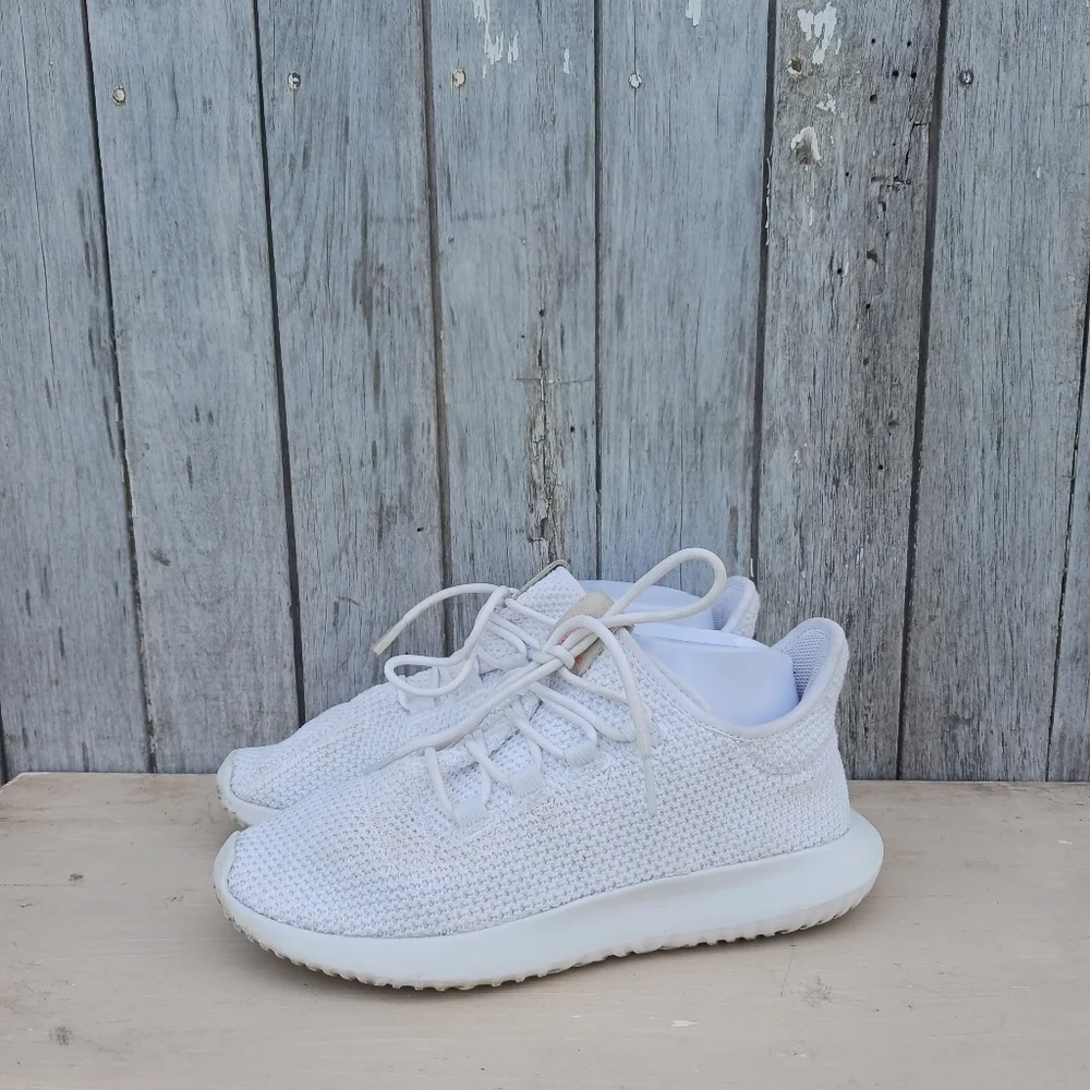 Adidas Shoes Womens Size‎ 8 Tubular Shadow Sneakers AC8334 White Fabric Lace Up
